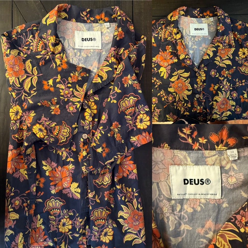 Women’s Deus Top - Navy and Orange